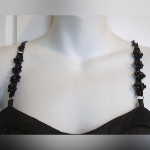 🔥Satin Corset Top Spaghetti Strap Black Mini Dress - Picture 7 of 7